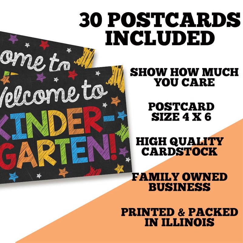 Amanda Creation Welcome To Kindergarten Colorful Chalkboard Themed Blank Postcards For Teachers To Send To Students, 4"x6" Fill In Notecards by AmandaCreation (30) - Image 5